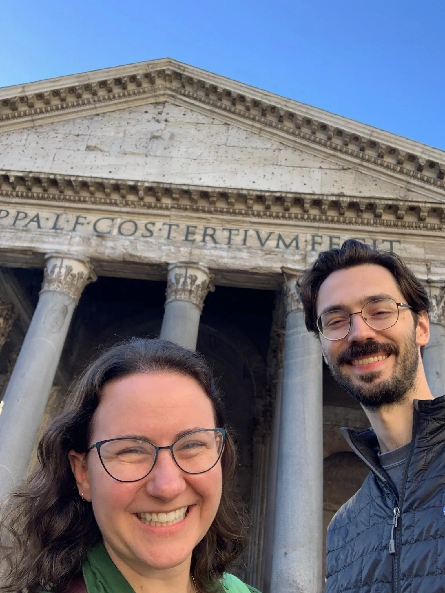 Ariel and I cheesing at the Pantheon